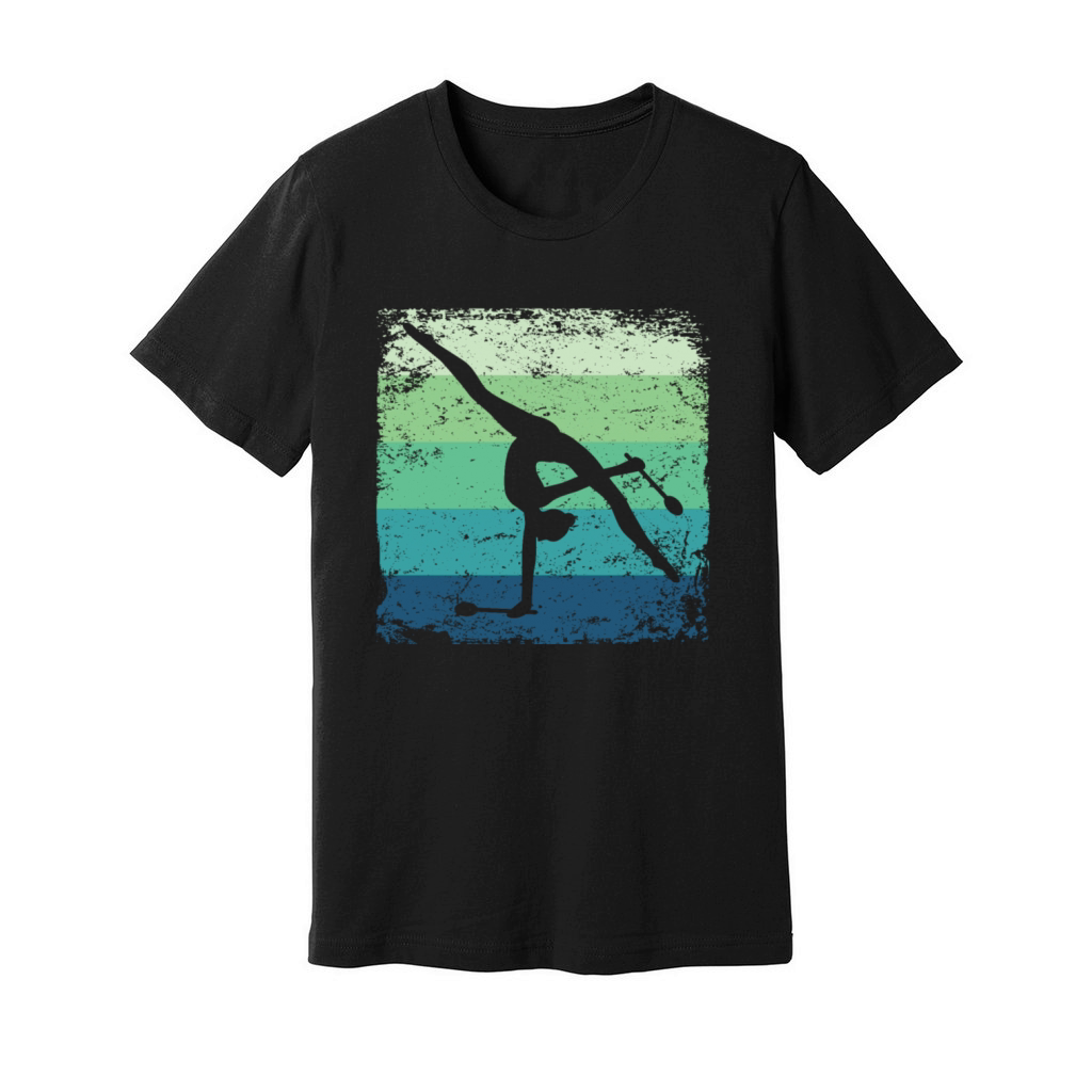 Gymnast Clubs Retro Rhythmic Gymnastics Unisex Jersey Tee