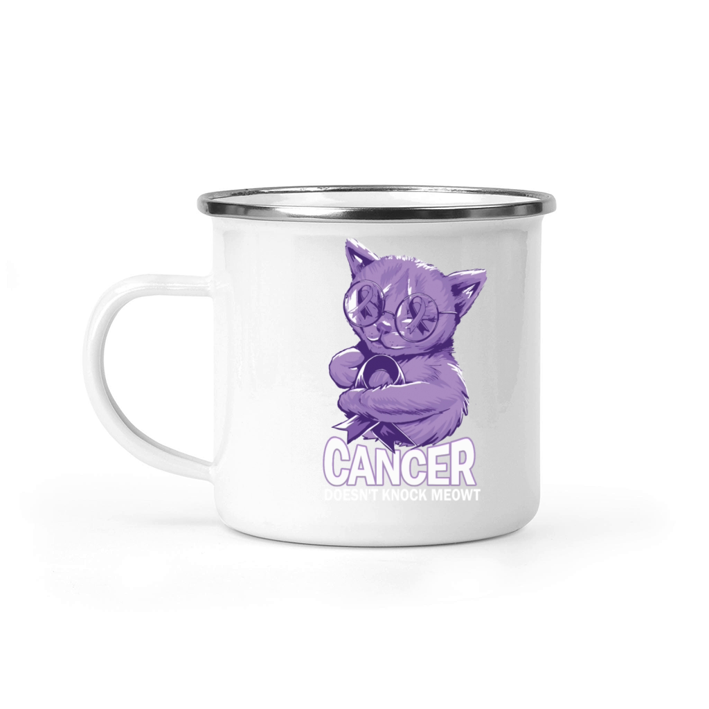 Cancer Doesnt Knock Meowt Cancer Camping Mug