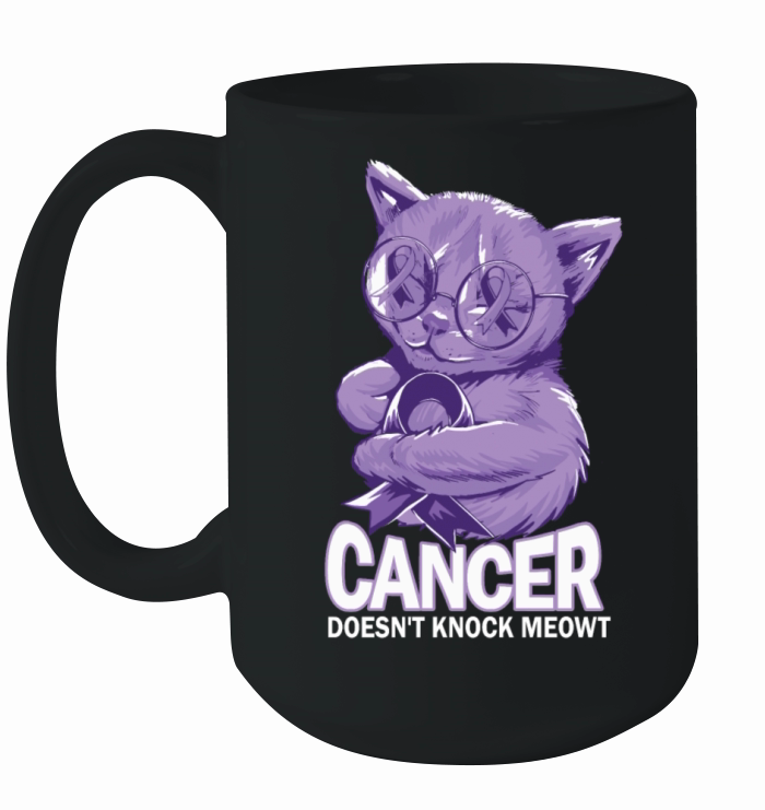 Cancer Doesnt Knock Meowt Cancer Ceramic Mug