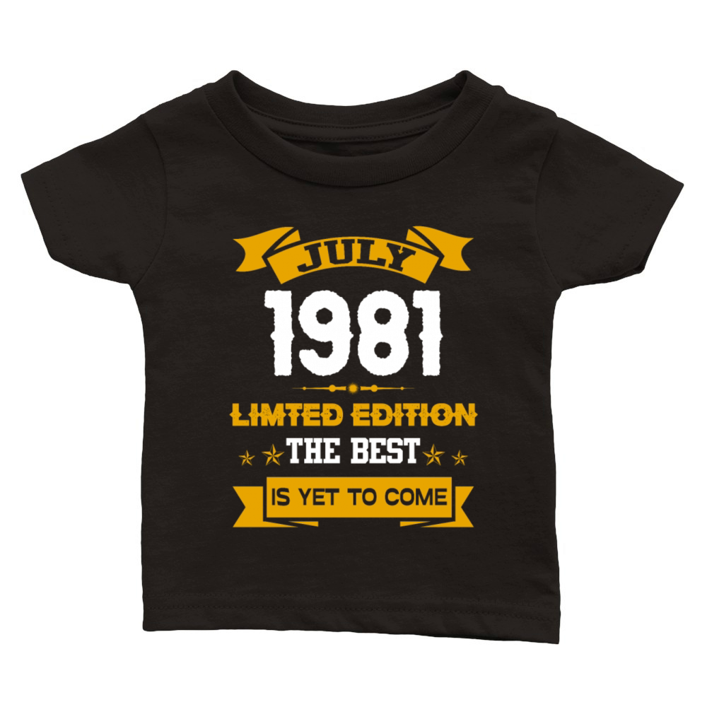 July 1981 Birthday Surprise Classic Baby Crewneck T-shirt