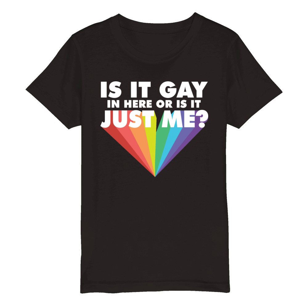 Is It Gay Here LGBTQ Proud Ally Gay Pride Parade Organic Kids Crewneck T-shirt