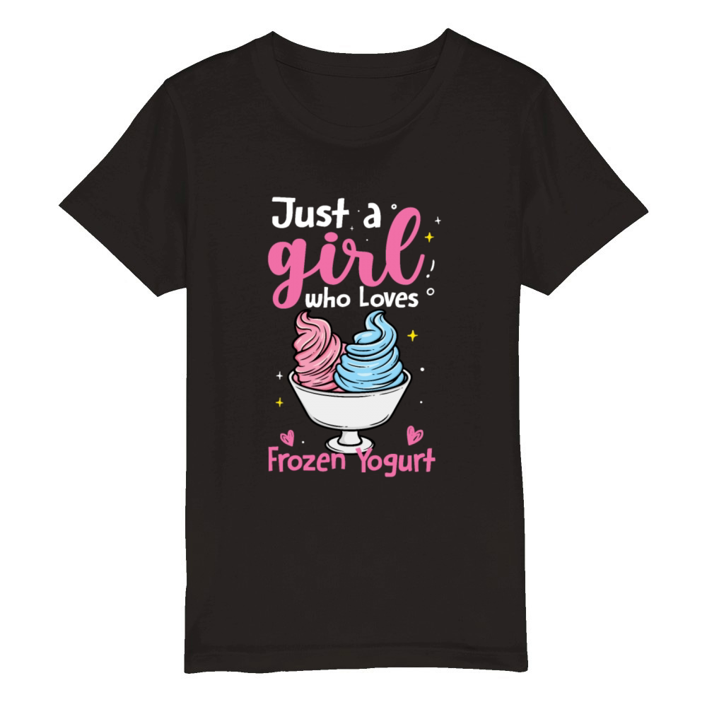 Just A Girl Who Loves Frozen Yogurt Organic Kids Crewneck T-shirt