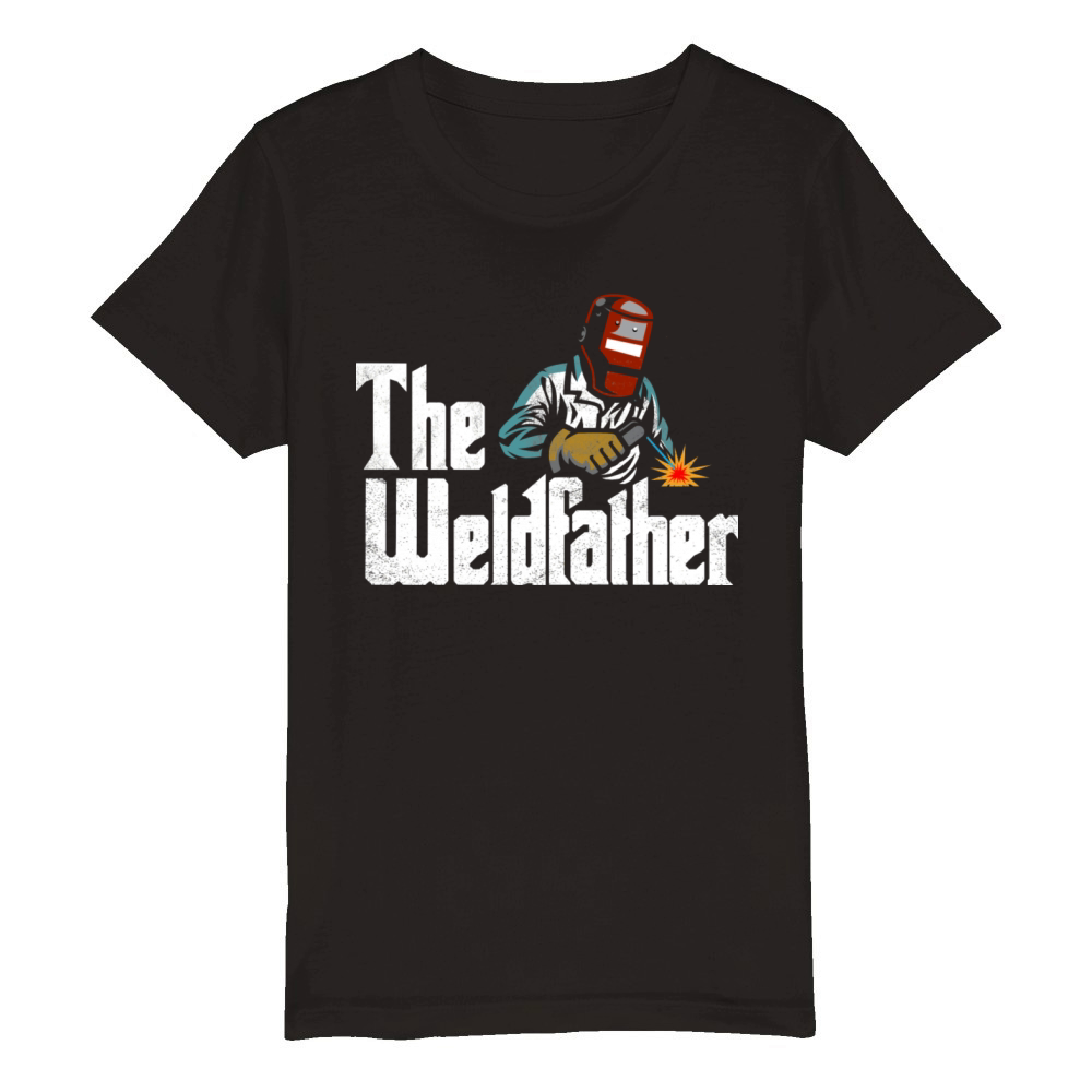 The Weldfather Funny Welding Organic Kids Crewneck T-shirt