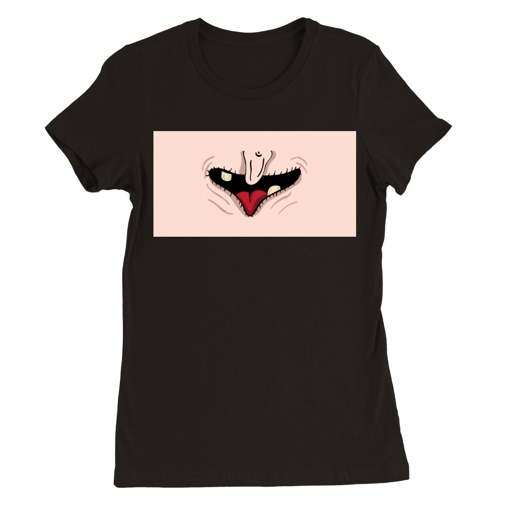 Halloween funny face mask patterns 06 Premium Womens Crewneck T-shirt