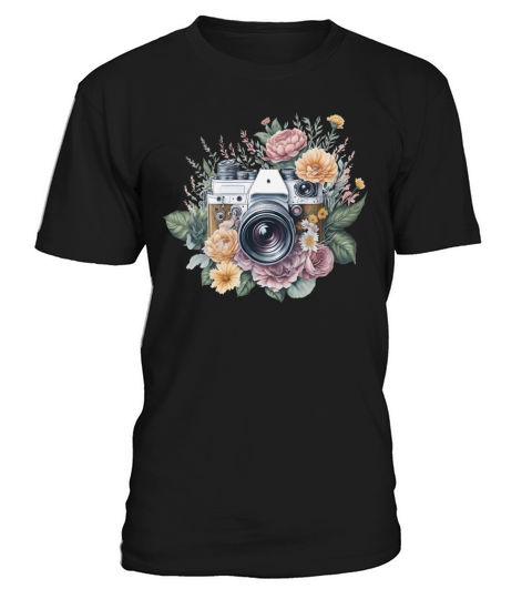 Retro Vintage Camera Flowers T-Shirt Unisex