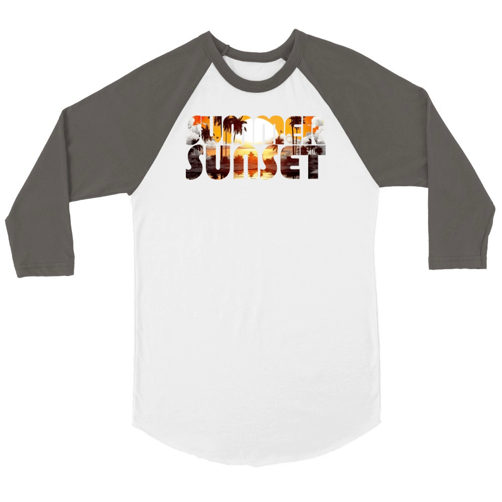 SUMMER SUNSET Unisex ¾ sleeve Raglan T-shirt