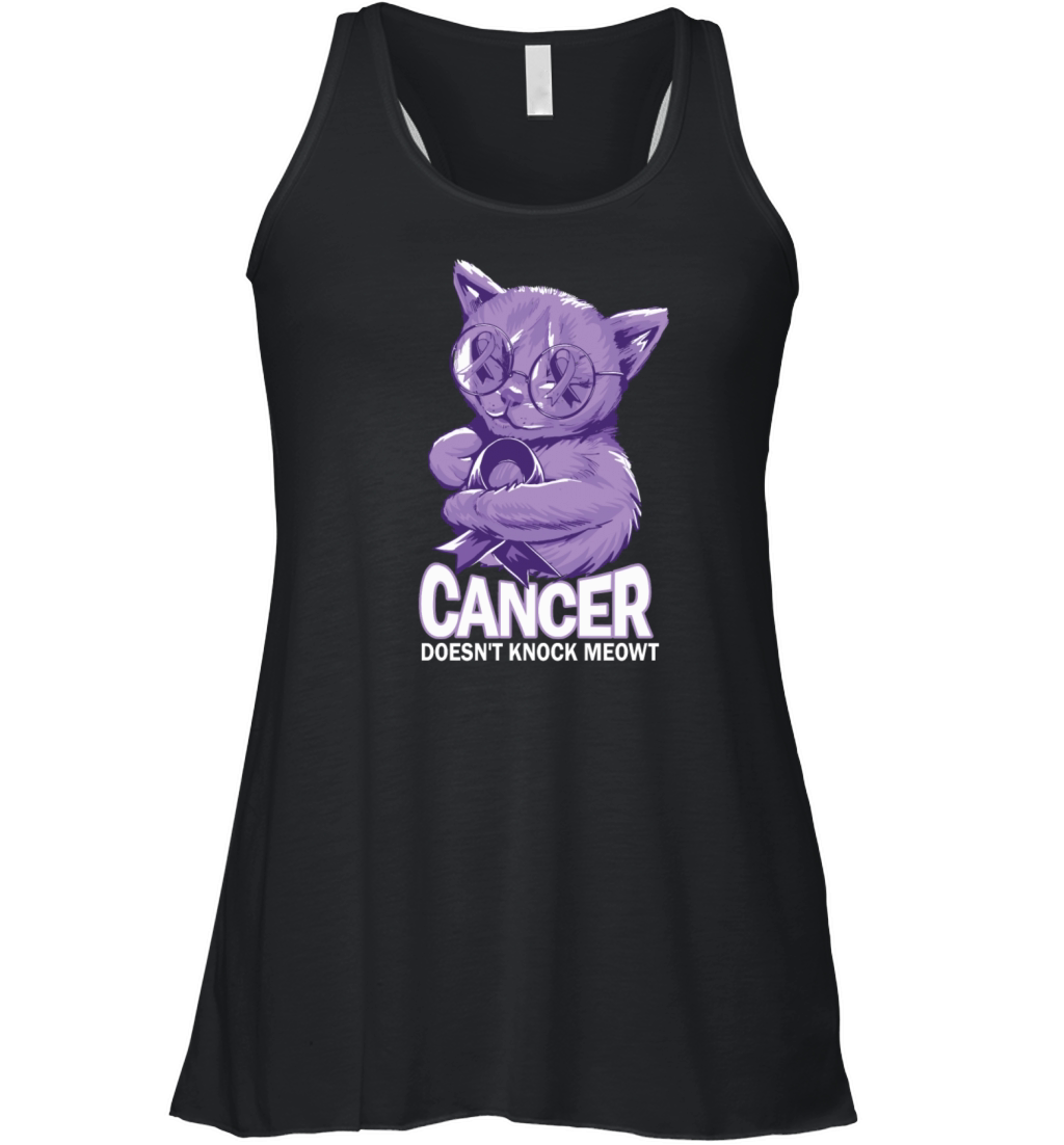 Cancer Doesnt Knock Meowt Cancer Women's Flowy Tank Top