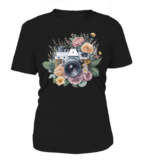 Retro Vintage Camera Flowers Women's T-Shirt