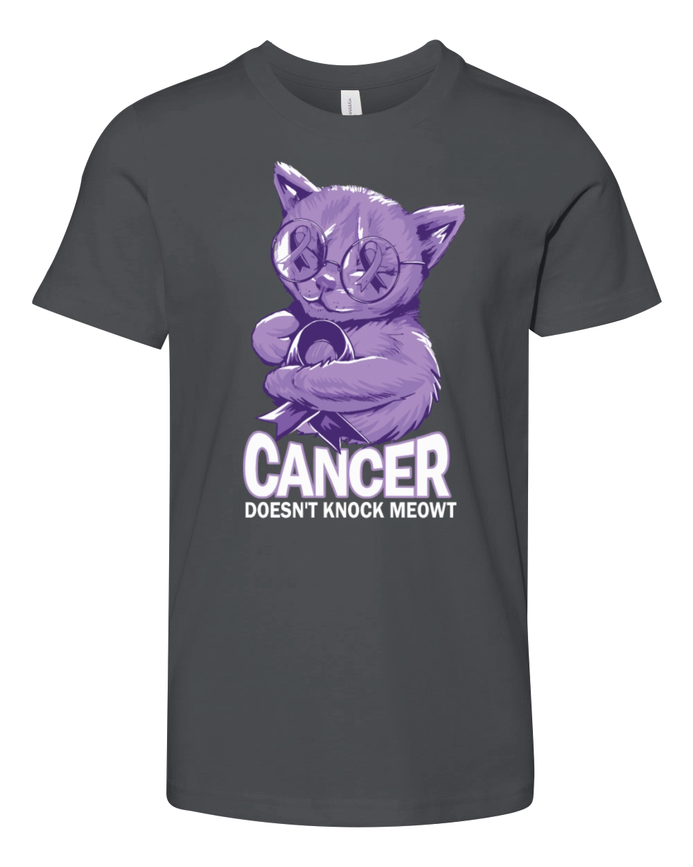 Cancer Doesnt Knock Meowt Cancer Youth Unisex Jersey Tee