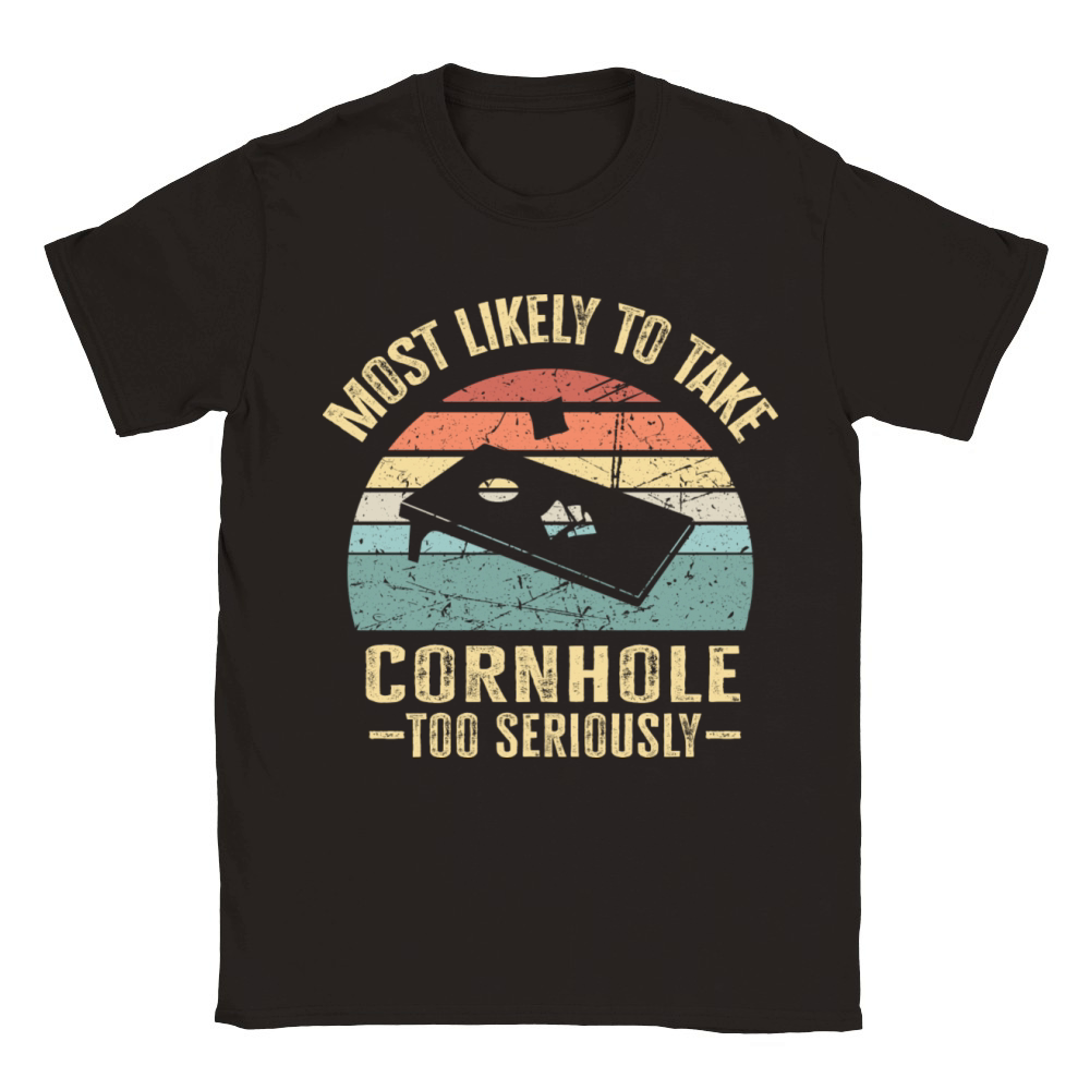 Most Likely To Take Cornhole Too Seriously Retro Classic Kids Crewneck T-shirt