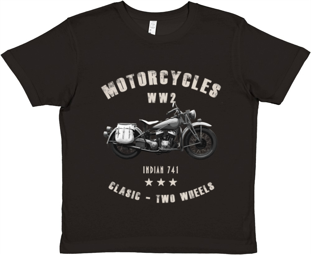 Indian 741 Motorcycle Ww2 Premium Kids Crewneck T-shirt