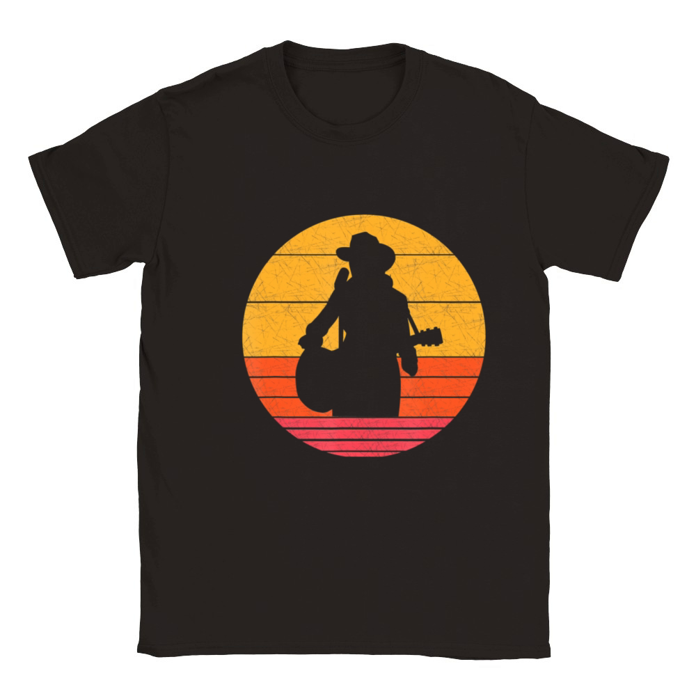 Retro Country Musicinger Vintagetyle Western Classic Kids Crewneck T-shirt