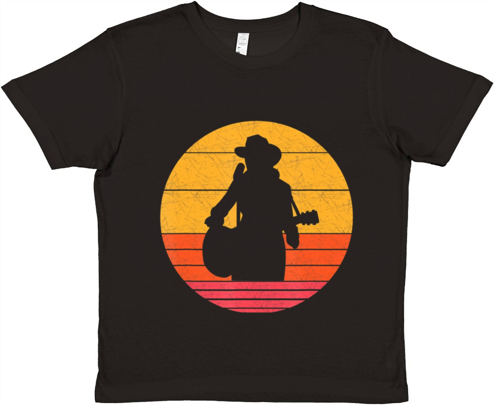 Retro Country Musicinger Vintagetyle Western Premium Kids Crewneck T-shirt