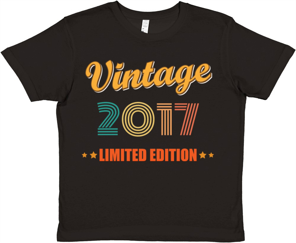 Vintage 2017 Limited Edition Birthday Idea Premium Kids Crewneck T-shirt