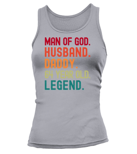 Man of God Husband Dad Funny 64th Birthday Tank top Woman