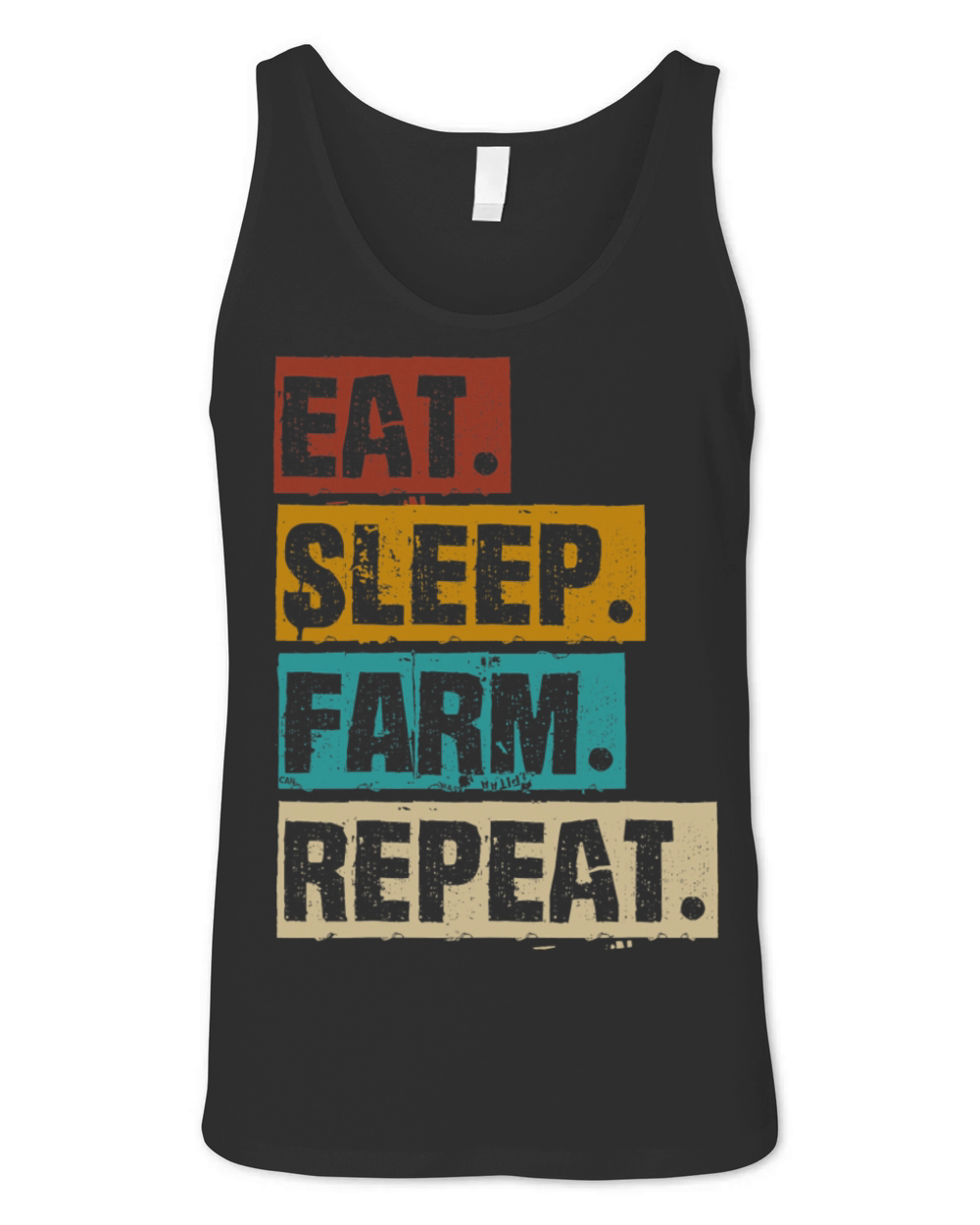 Eat Sleep Farm Repeat Retro Vintage Farmer Farming Unisex Jersey Tank