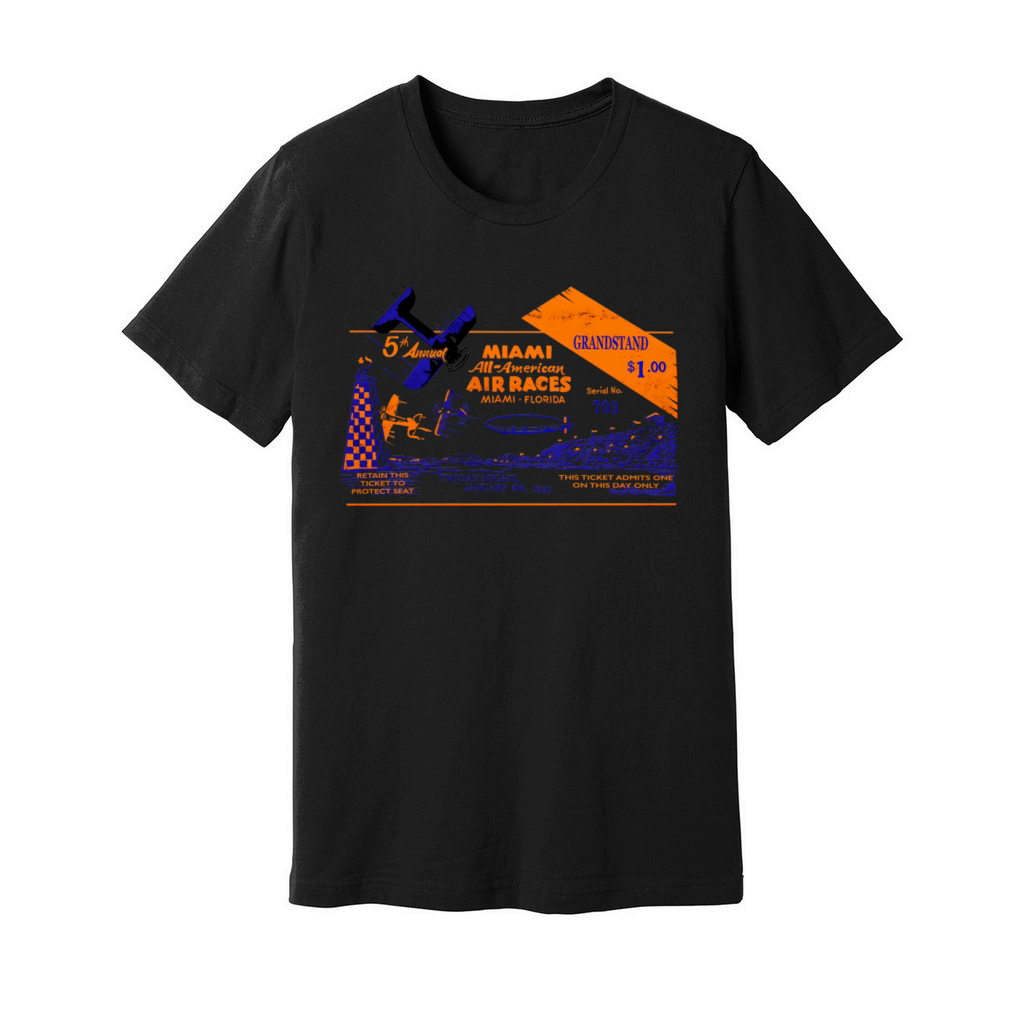 1933 All American Air Races Ticket Unisex Jersey Tee