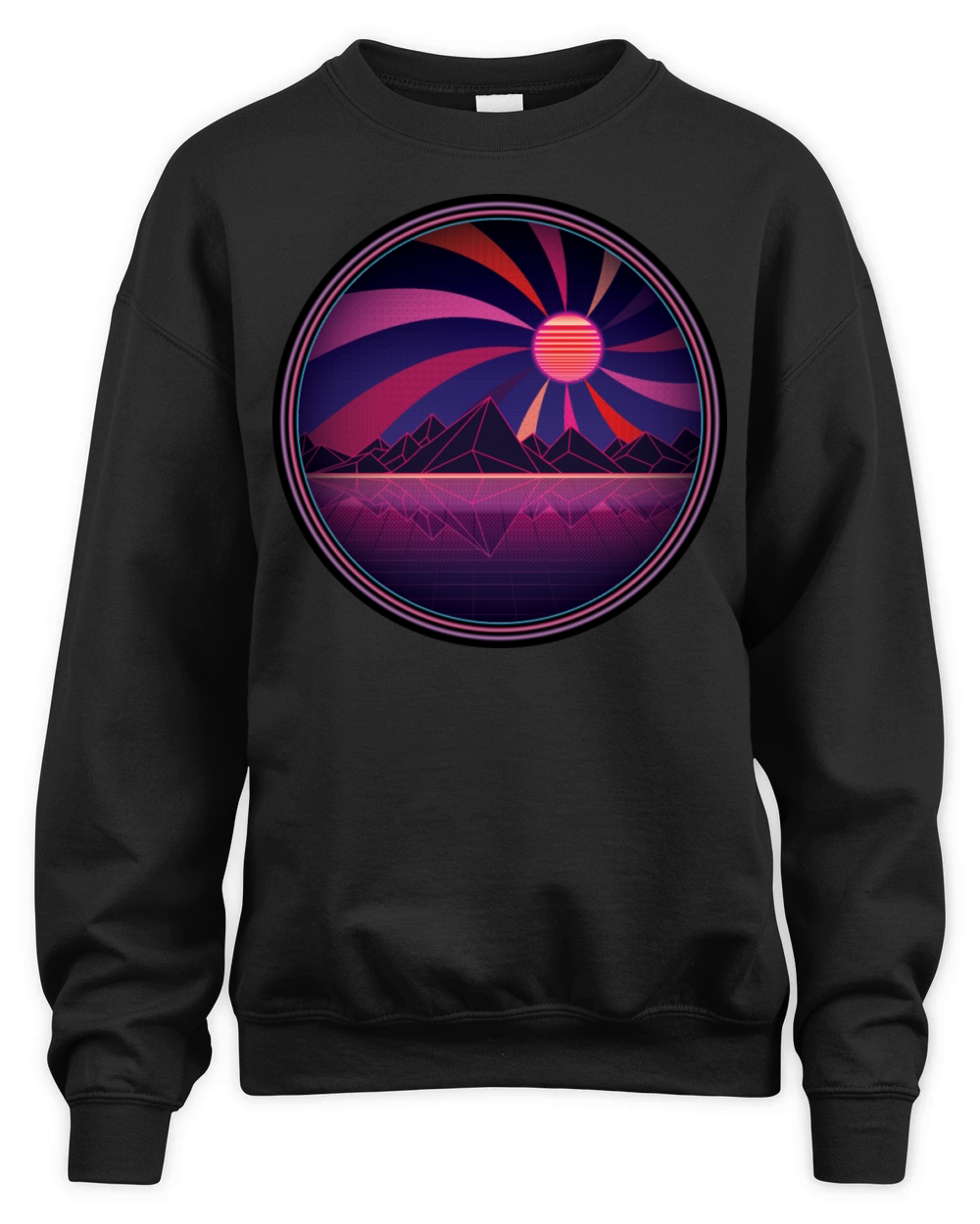 80s Retrowave - Abstract Landscape Unisex Premium Crewneck Sweatshirt