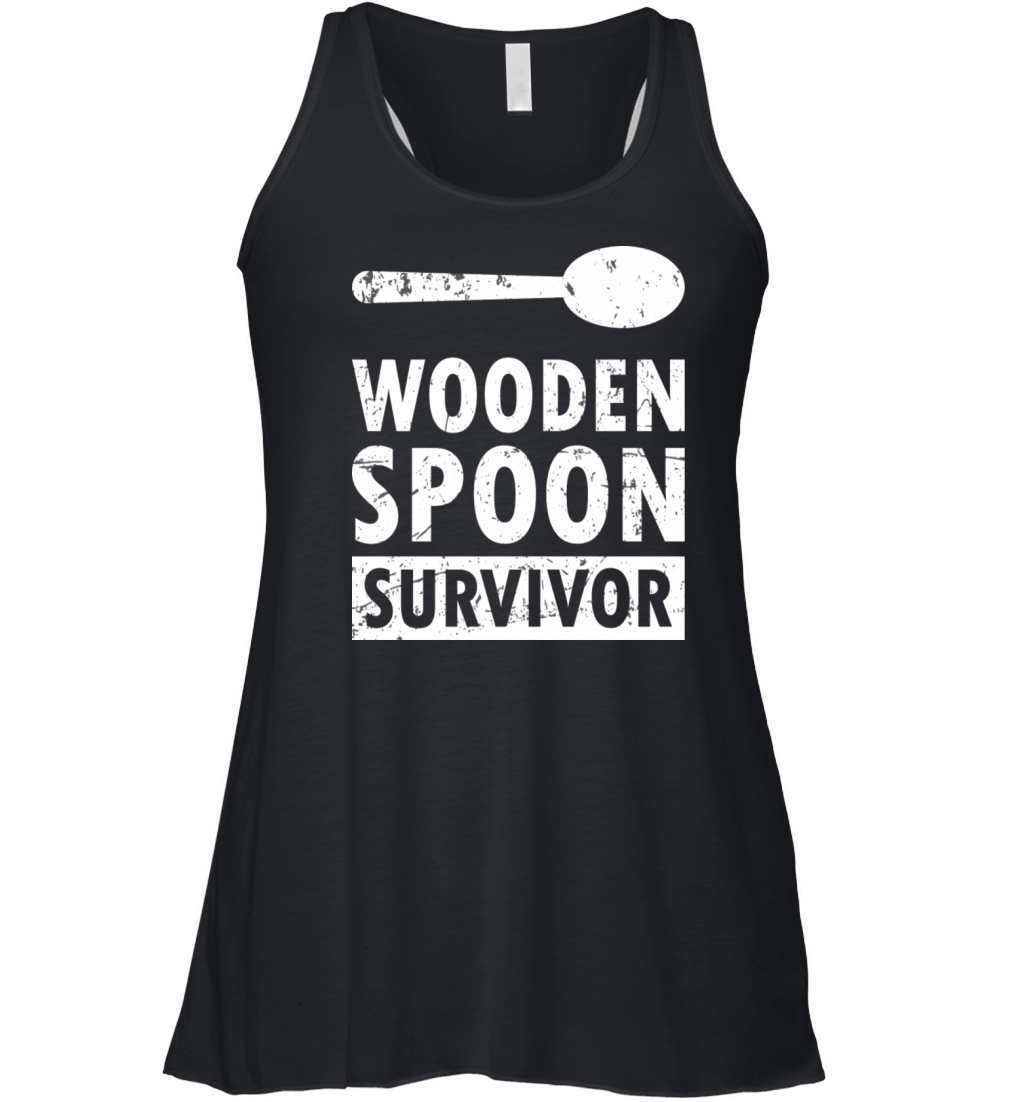 Wooden Spoon Survivor Funny Sayings Cool Women's Flowy Tank Top