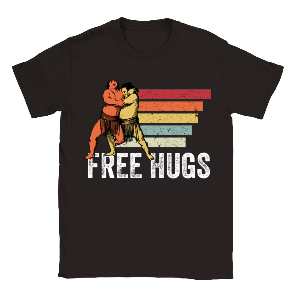 Free Hugs Sumo Wrestling Funny Classic Kids Crewneck T-shirt