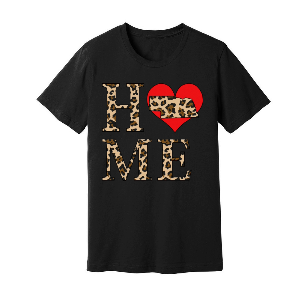 Nebraska Home Leopard Print Unisex Jersey Tee