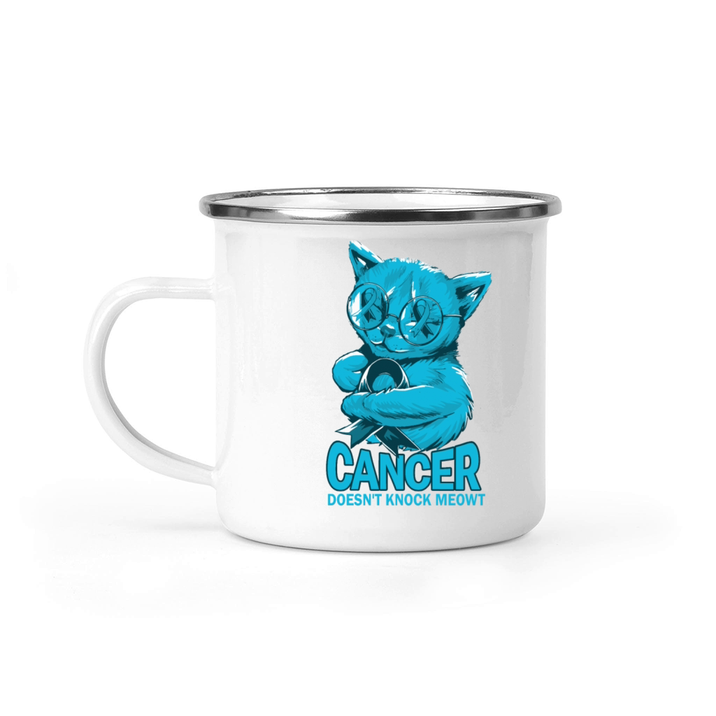 Cancer Doesnt Knock Prostate Cancer Camping Mug