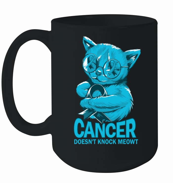 Cancer Doesnt Knock Prostate Cancer Ceramic Mug