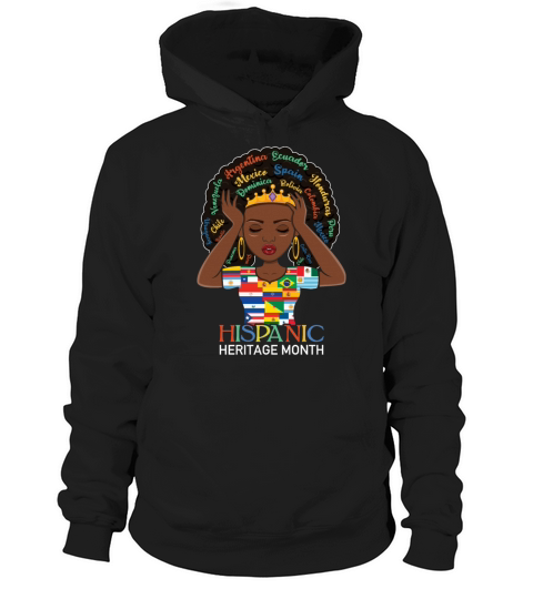 Afro Girl Hispanic National Hispanic Heritage Hoodie Unisex