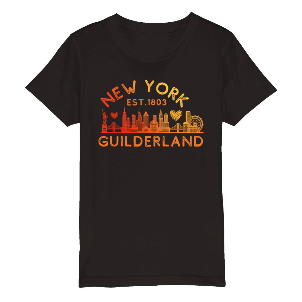 Guilderland New York Established 1803 Home Town Organic Kids Crewneck T-shirt