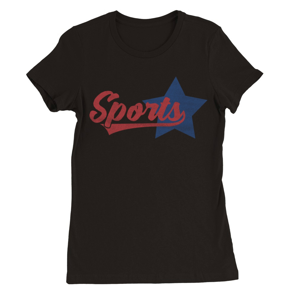 Sports Vintage Retro Lettering Premium Womens Crewneck T-shirt