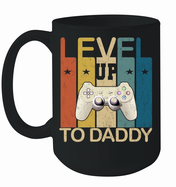Vintage Level up to Daddy Fathers Ceramic Mug