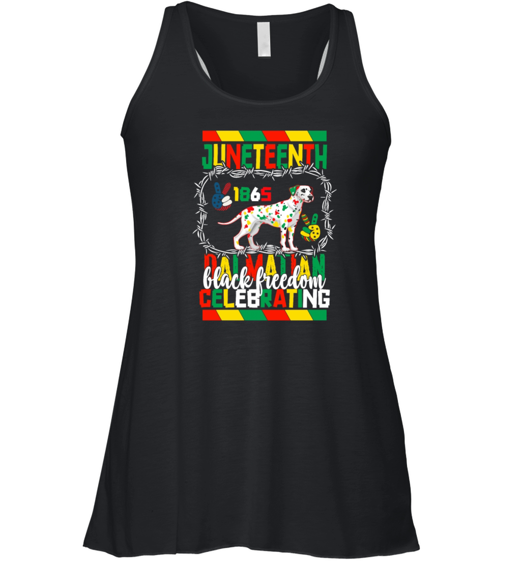 Juneteenth celebrating Dalmatian black freedom Women's Flowy Tank Top