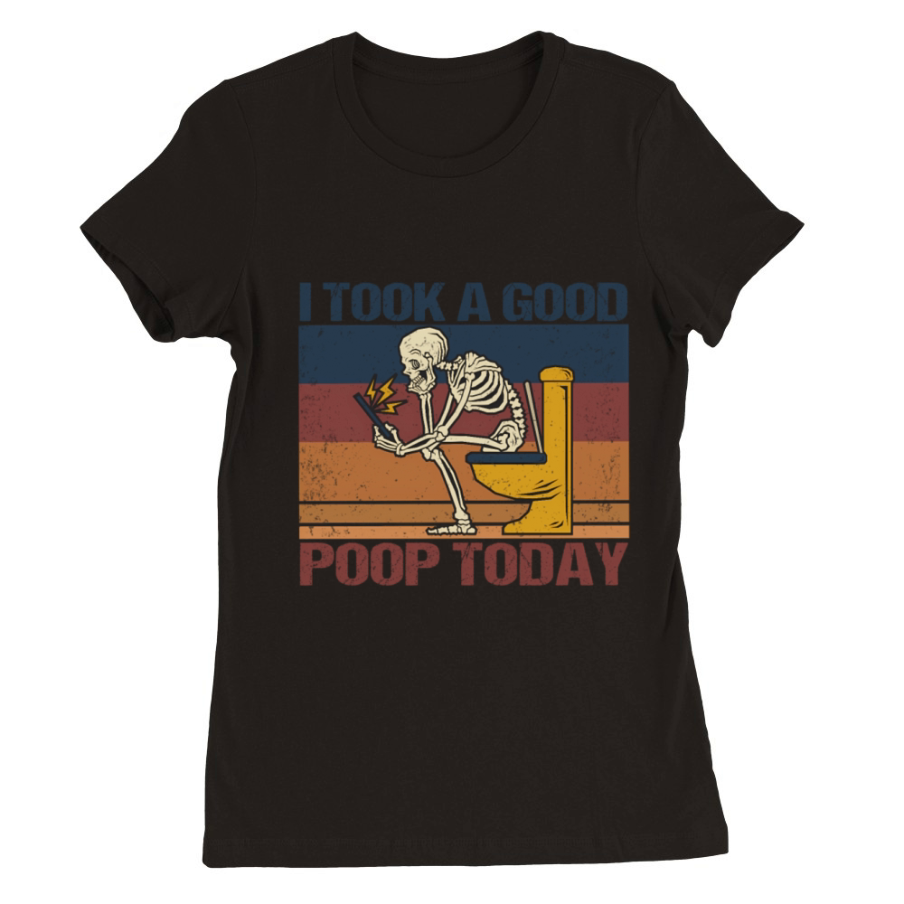 Retro Vintage Poop I Took A Poop Premium Womens Crewneck T-shirt