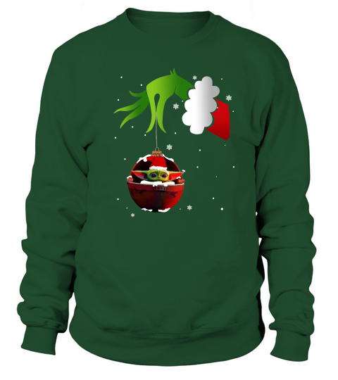 The grinch holding baby yoda christmas Sweatshirt Unisex