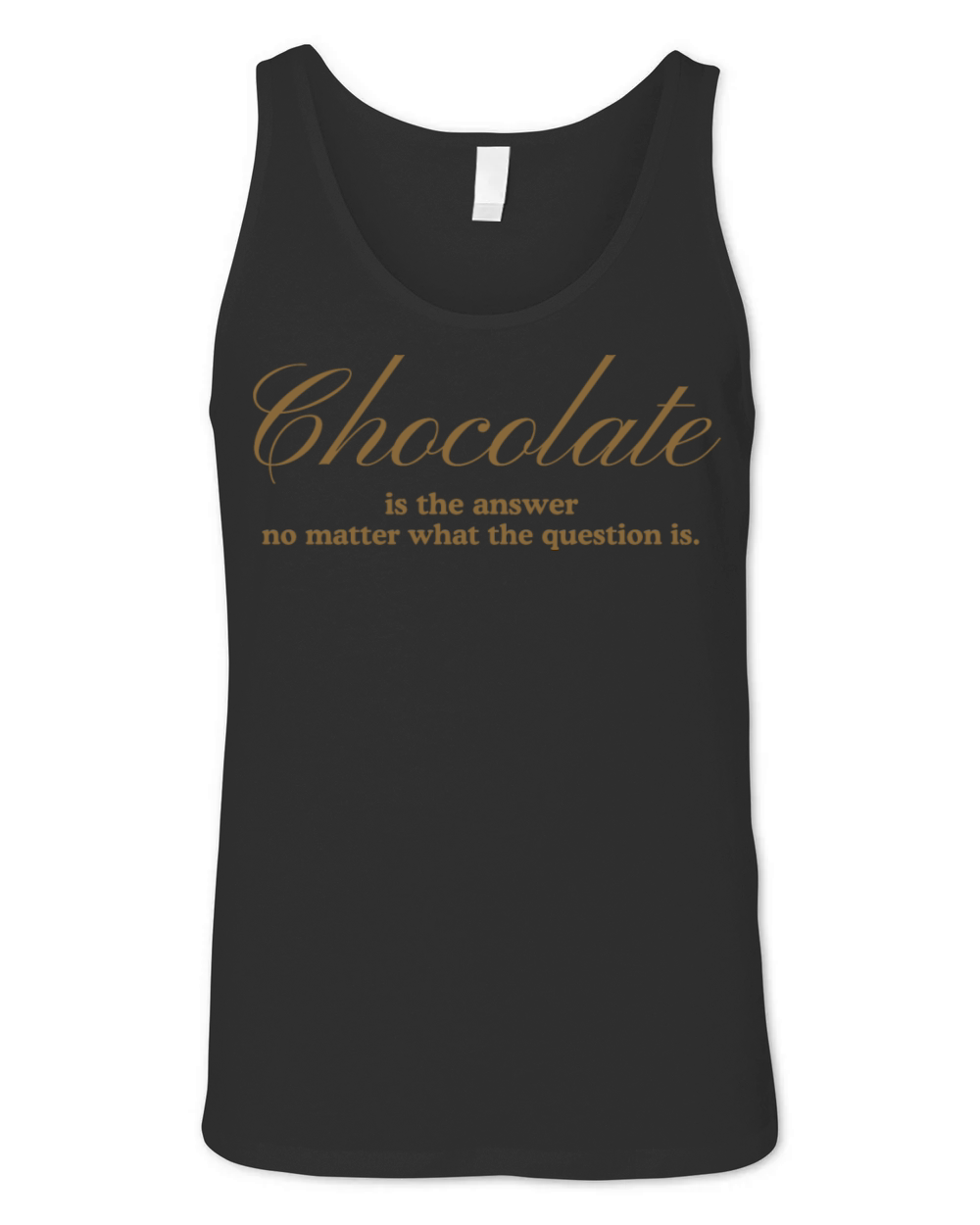 Chocolate Is The Answer Funny Chocolate Quote Unisex Jersey Tank