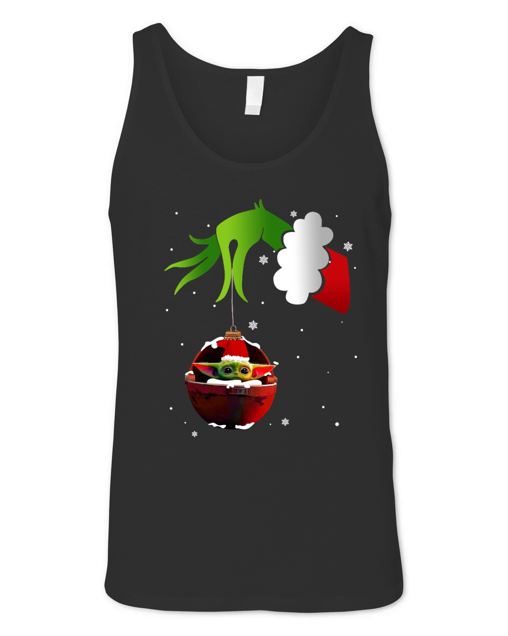 The grinch holding baby yoda christmas Unisex Jersey Tank