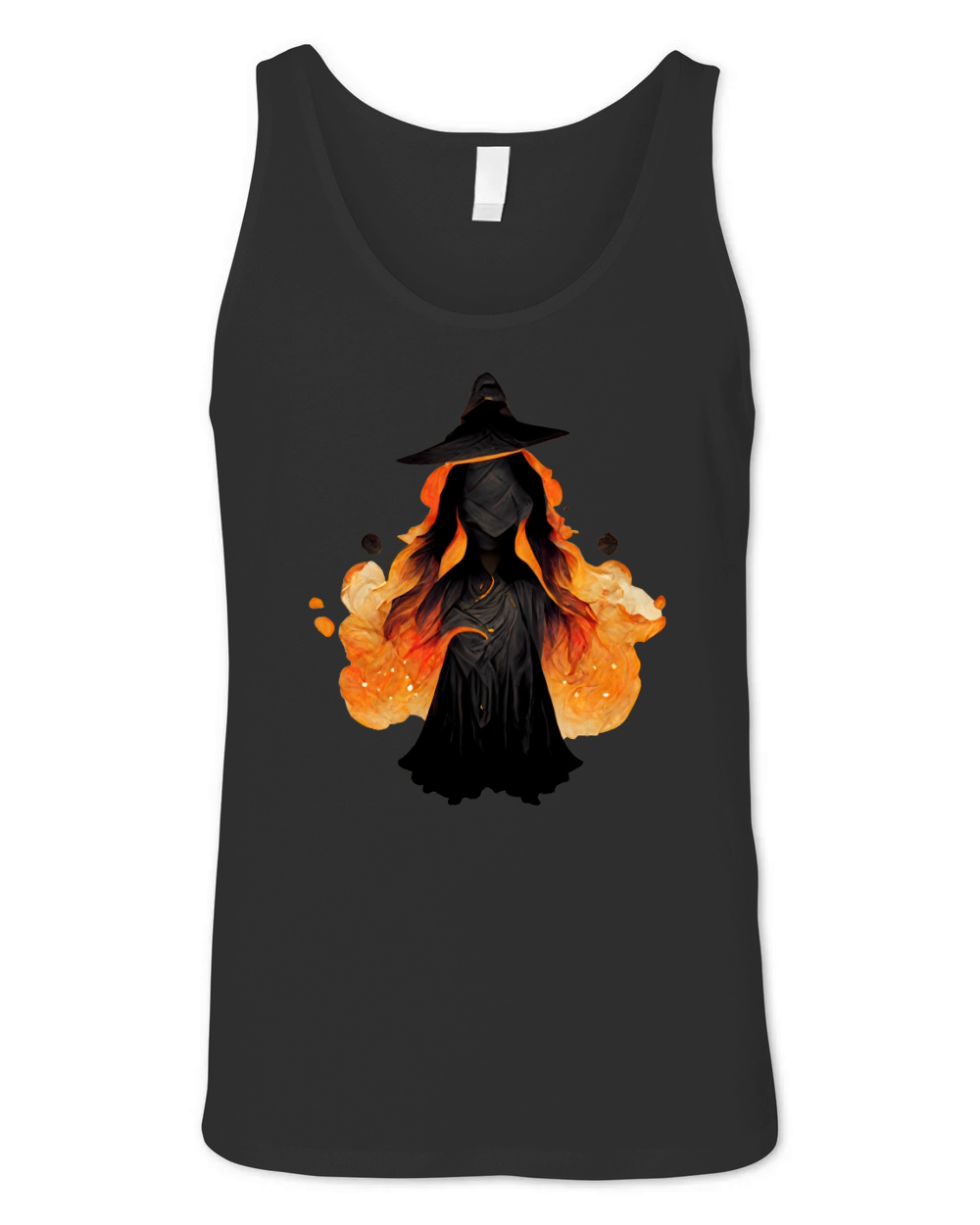 Witch Using Fire Magic Halloween Shirt Unisex Jersey Tank