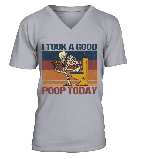 Retro Vintage Poop I Took A Poop V-Neck T-shirt