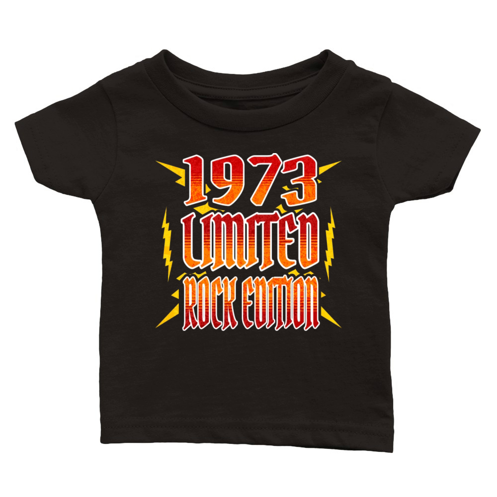 Limited Rock Edition 1973 50th Birthday Rocker Classic Baby Crewneck T-shirt