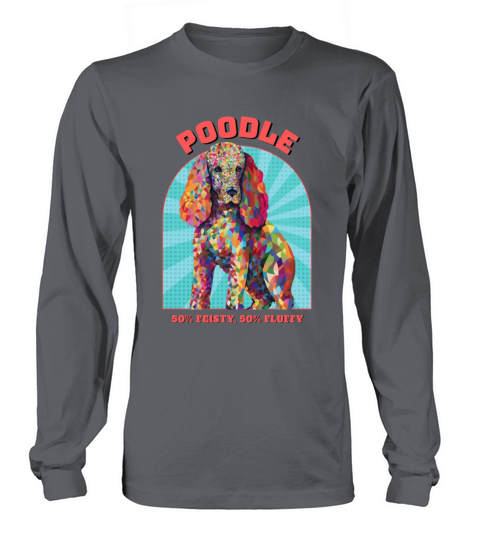 Poodle dog portrait art Long sleeved Unisex