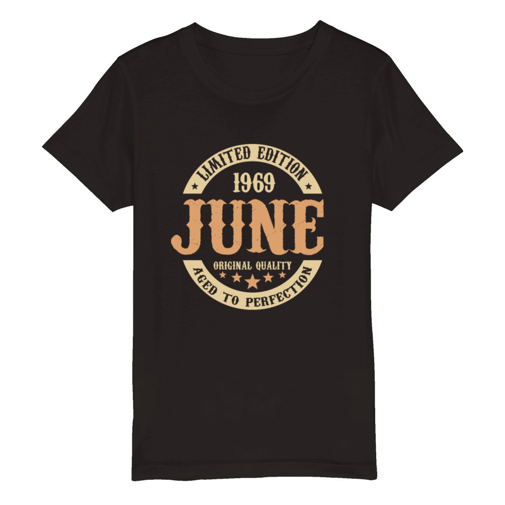 June 1969 Vintage Birthday Present Organic Kids Crewneck T-shirt