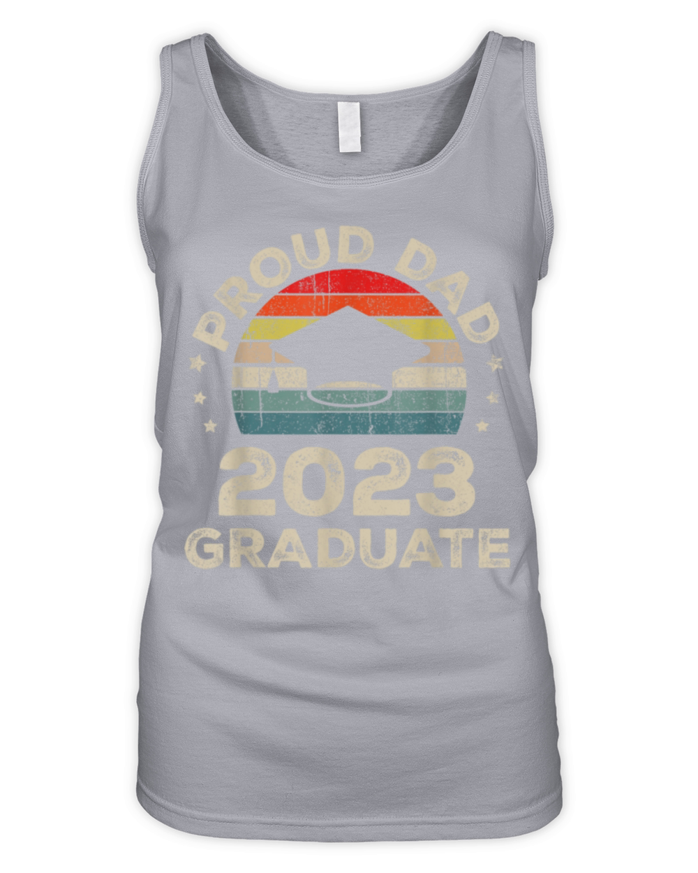 Proud Dad 2023 Graduate Vintage Fathers Day Men Organic Women's Tank Top