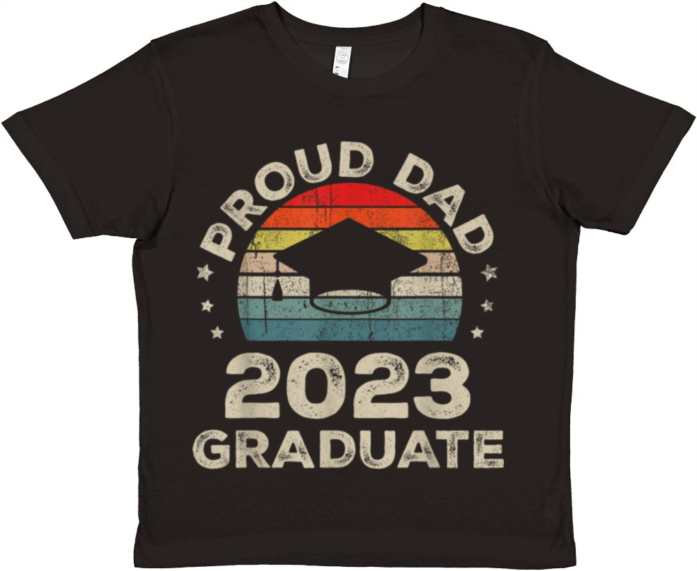 Proud Dad 2023 Graduate Vintage Fathers Day Men Premium Kids Crewneck T-shirt