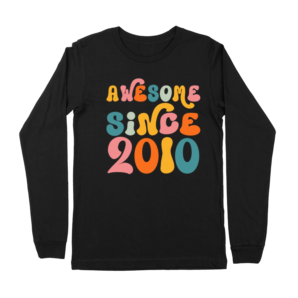 Awesome Since 2010 13th Birthday Vintage Retro Premium Long Sleeve