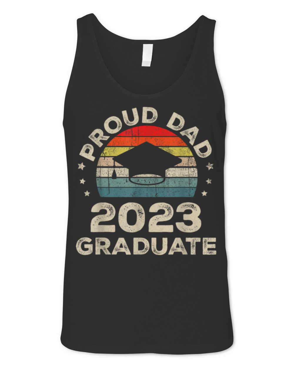 Proud Dad 2023 Graduate Vintage Fathers Day Men Unisex Jersey Tank