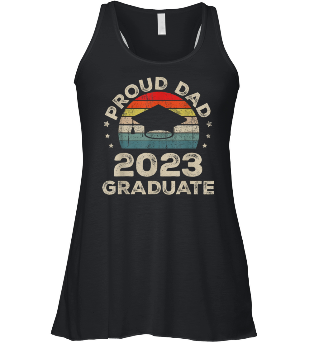 Proud Dad 2023 Graduate Vintage Fathers Day Men Women's Flowy Tank Top