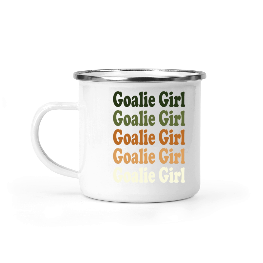 Goalie Girl Repeat natural Camping Mug