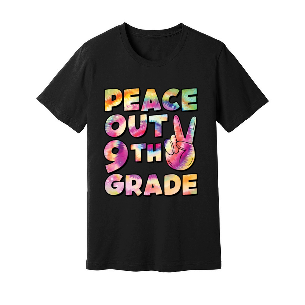 Peace Out 9th Grade TIE DYE Unisex Jersey Tee