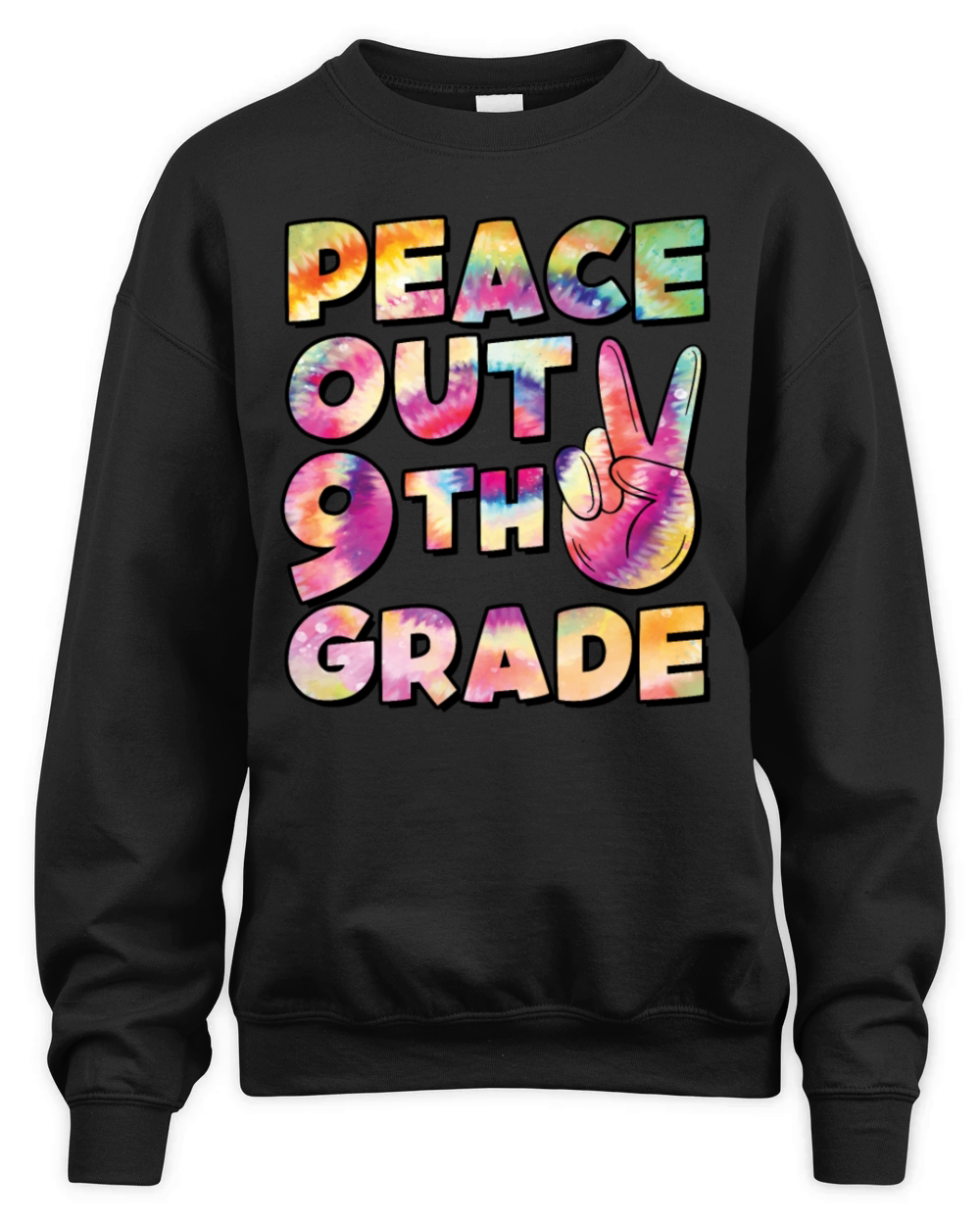 Peace Out 9th Grade TIE DYE Unisex Premium Crewneck Sweatshirt