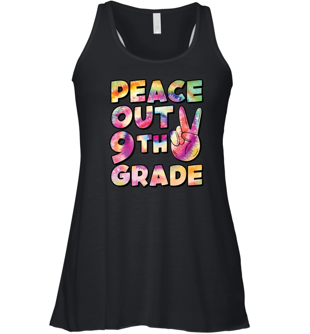 Peace Out 9th Grade TIE DYE Women's Flowy Tank Top